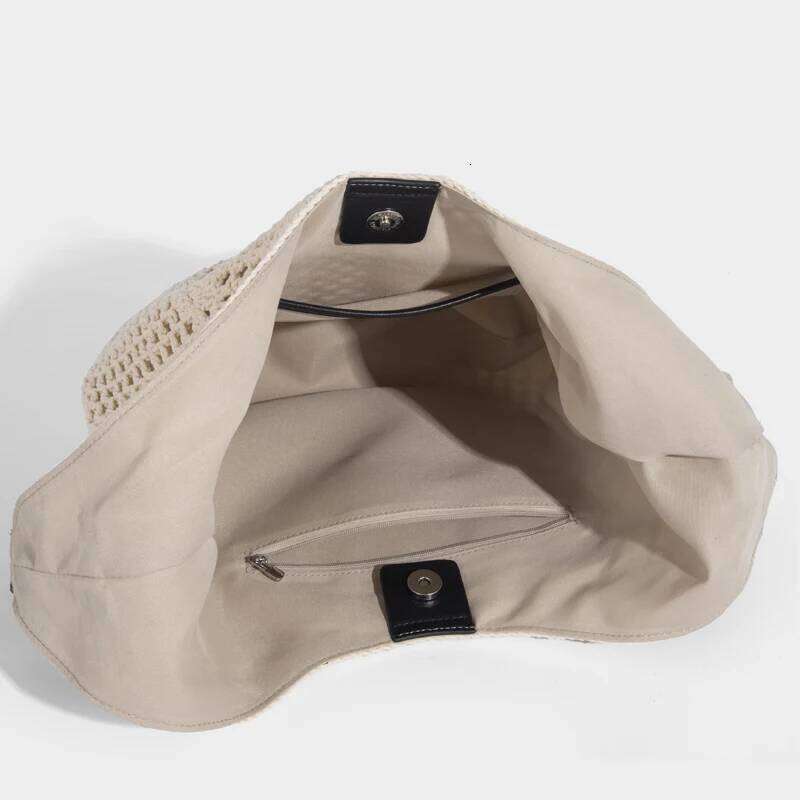 Beach Tote Bags For Women Designer Handbags Purses 2025 New In Polyester Braided Hollow Large Capacity Underarm Shoulder