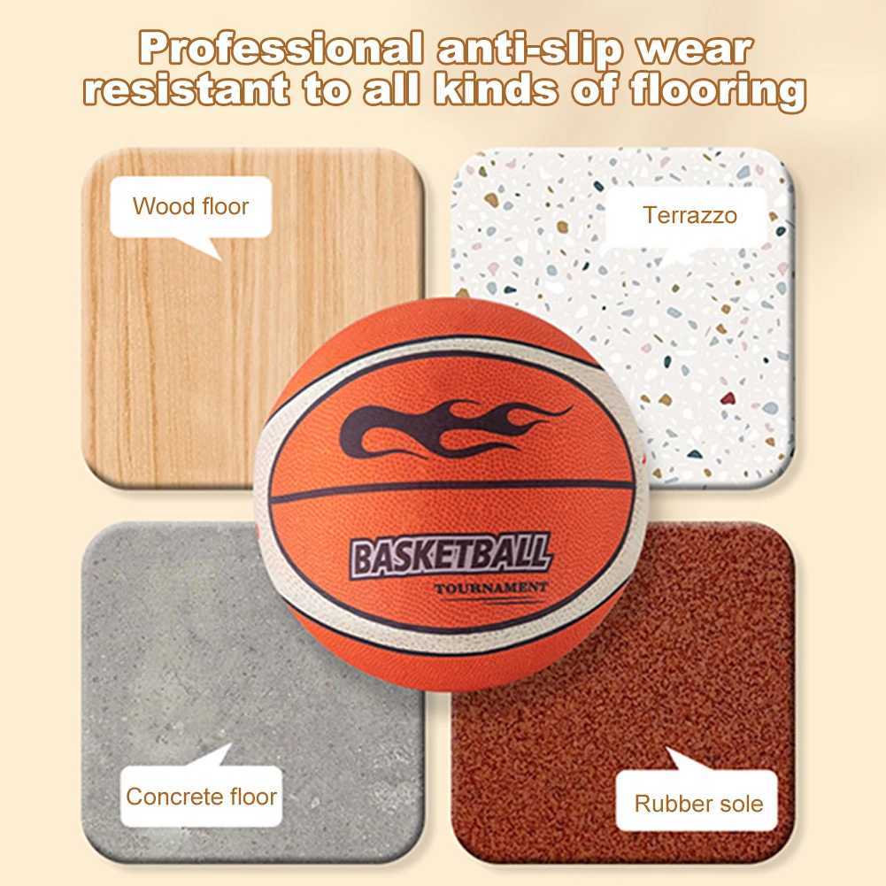 18/21/24cm Silent Basketball High-Resilience Bouncing Mute Ball Size 3/5/7 Quiet Basketball for Various Indoor Activities XJ250606