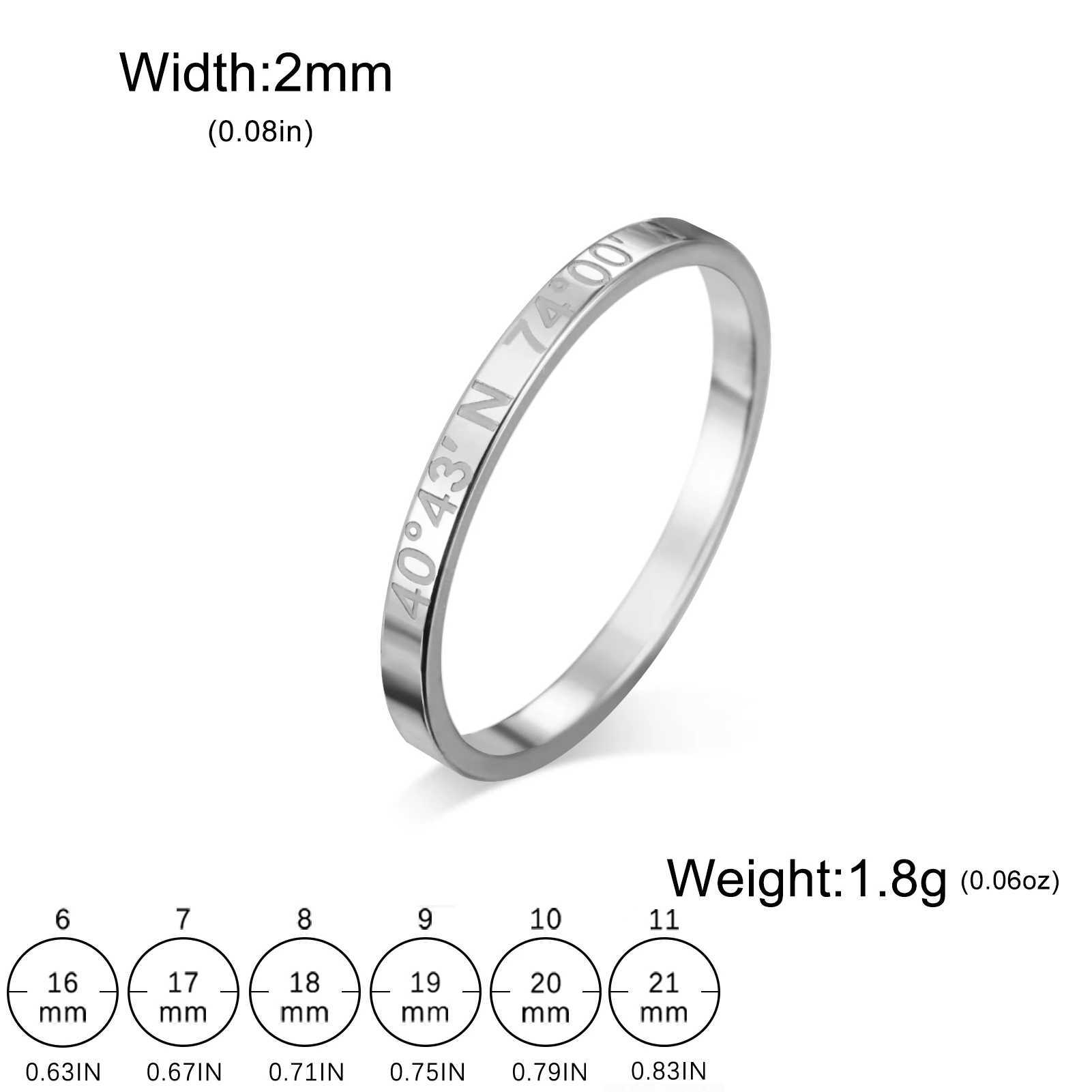 Lemegeton 2mm Customized Name Ring Engraved Names Text Carved Stainless Steel Stackable Rings Personalized Couples GiftsXJ250606