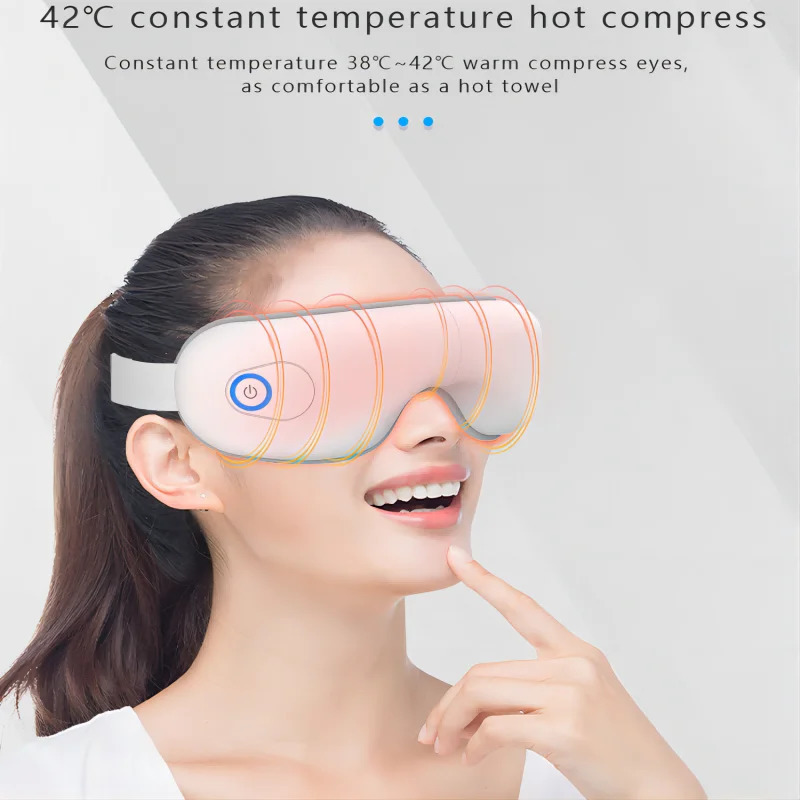Folding Eye Massager Eye Mask with Heat and Bluetooth Music Airbag Eye Care Device Gift for Eye Strain Dry Eye Improve Sleep 250603