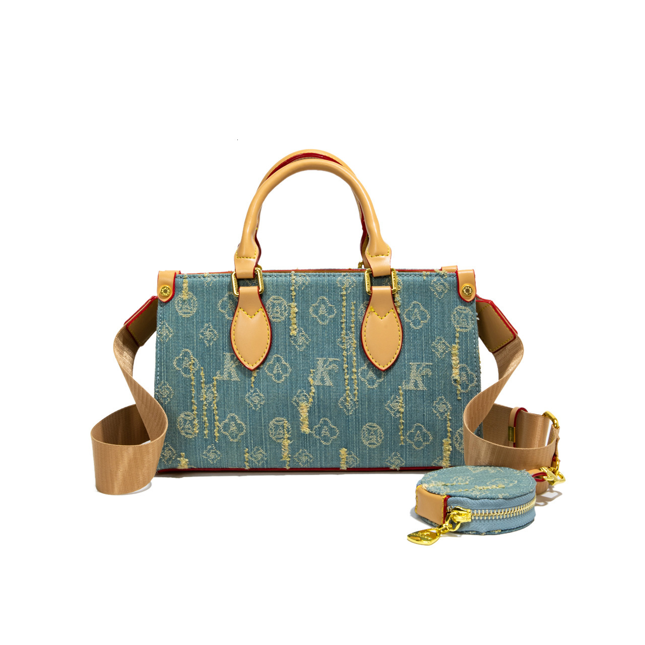 Free Shipping Women's Handbag Designer Bags INS Denim Canvas Print Bag Luxury Crossbody Bag Color Block Retro Fashion Shoulder Bag Wholesale
