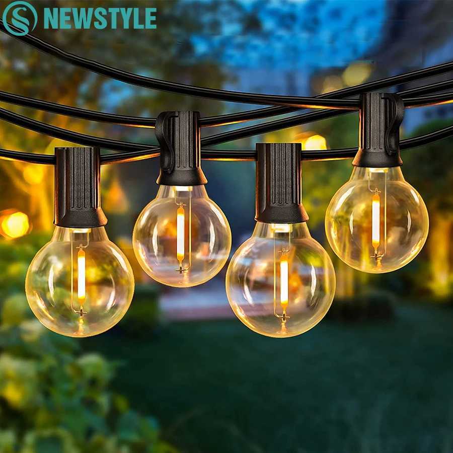 LED G40 Ball String Lights Shatterproof Waterproof 220V Outdoor Garden String Lamp Terrace Garden Pub Christmas Party Decoration W250607