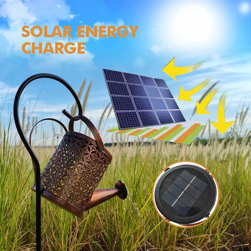Hanging Kettle Lantern Light LED Solar Watering Can Light Outdoor Garden Decoration Waterproof Villa Path Lawn Yard Terrace Lamp XJ250606