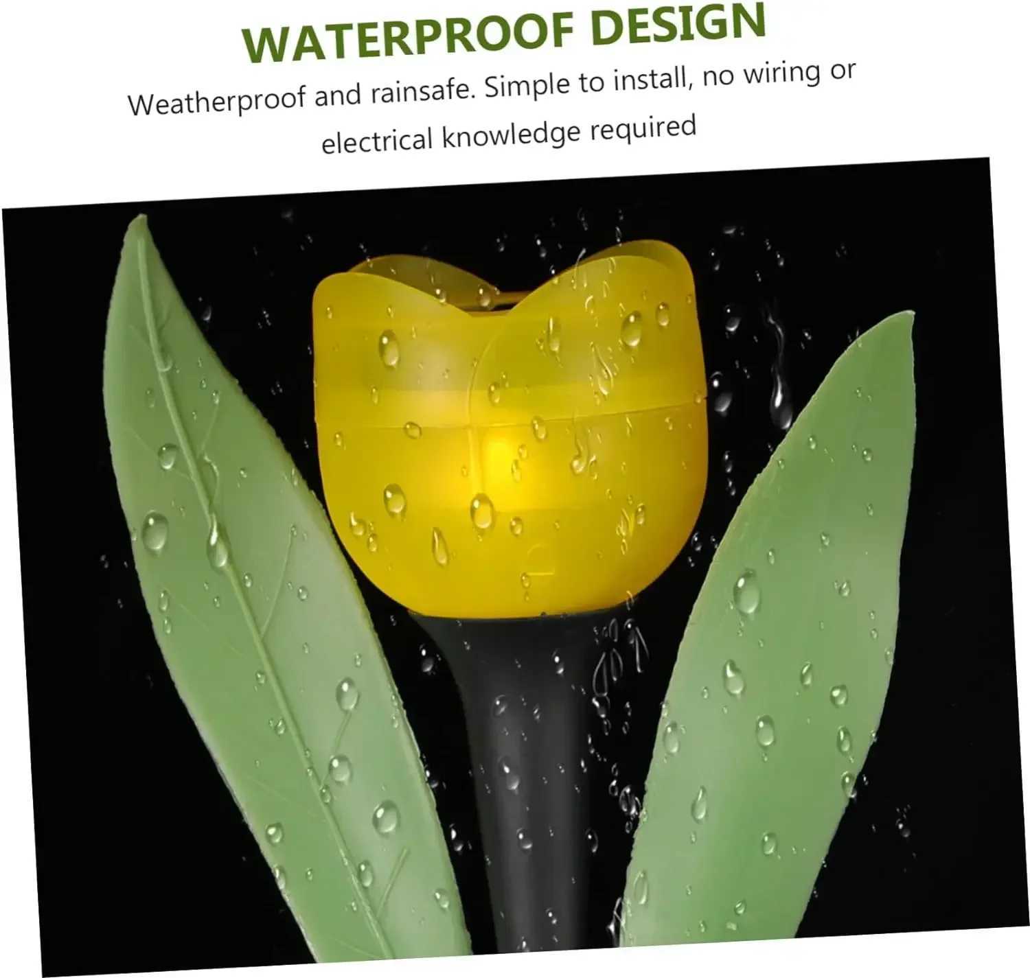 Solar LED Light Outdoor Tulip Rose Flower Lamp Landscape Garden Decor Lawn Lamp Waterproof Garden Lights Outdoor Solar Lights XJ250606