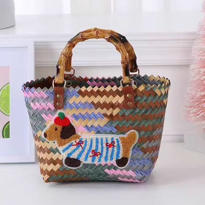 High quality brand high-quality new style free designer bag wholesale imitation rattan woven bag bamboo handbag handbag brand new free designer bag