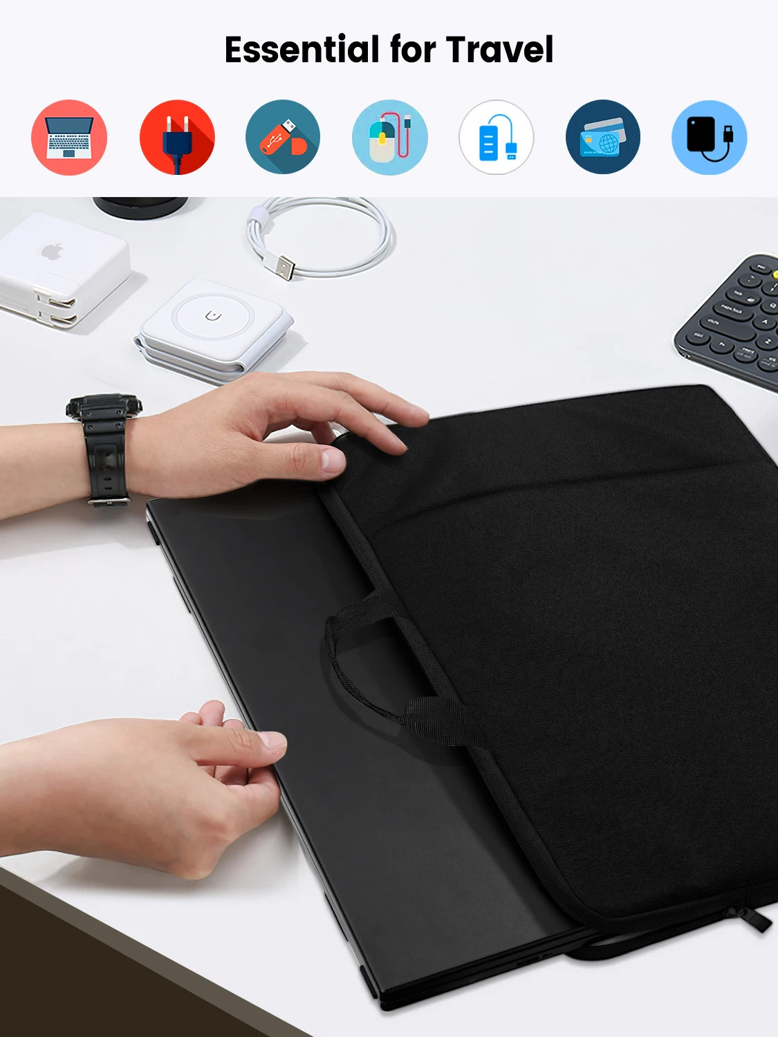 UPERFECT 24.5 Laptop Sleeve Protective Carrying Case for 24-24.5 Portable Monitor Notebook Tablet Large Display Bag 250605