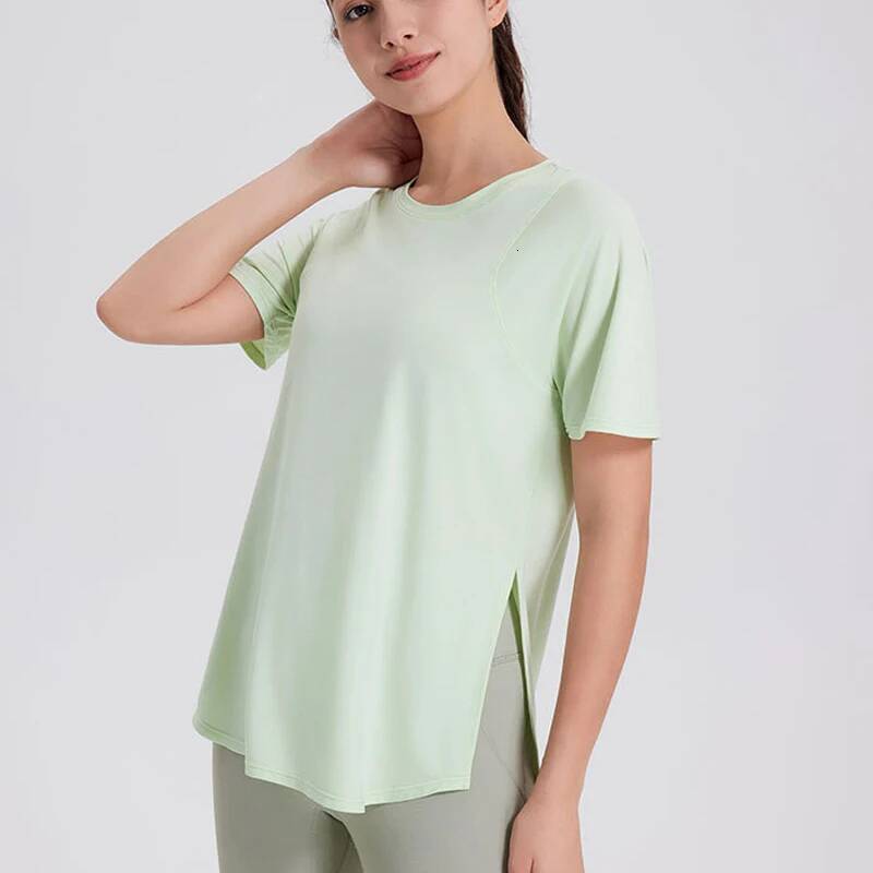 Summer Short Sleeve Yoga T-Shirt Women Rund Neck Loose Outdoor Running Top Breathable Quick Dry Gym Shirt Female Sportswear