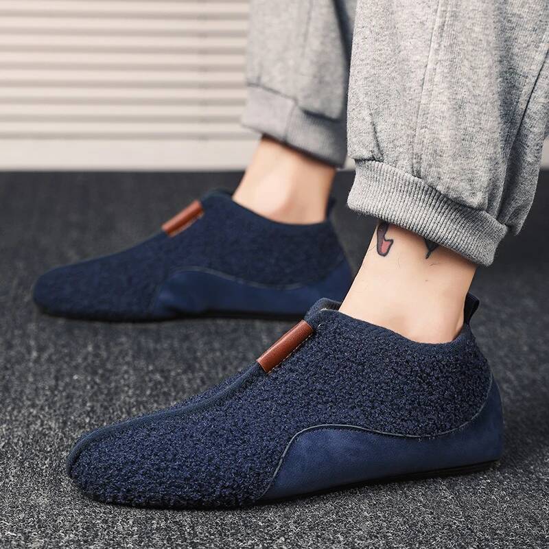 Ddmyoutdoor Men Winter Cotton Slippers Warm Plush Soft Sole Comfortable Indoor Home Slides Solid House Male Walking Flats Shoes Outdoor Shoes