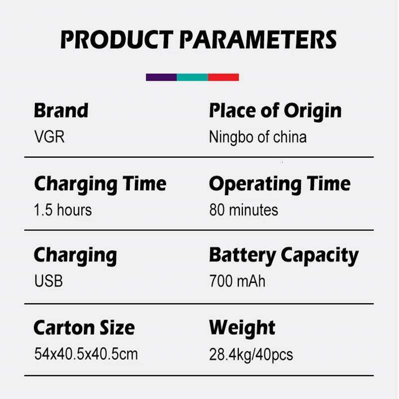 VGR V335 Electric Shaver Personal Care USB Mini Face Razor Chargable Portable Full All Metal Leather Case Reciprocating Vgr 335