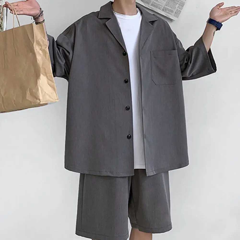 Summer Men Shorts Set Matching Shirts Letter Striped Floral Printing Outfits Short Sleeve Elastic Waist Thin Oversize Suit Man W250609