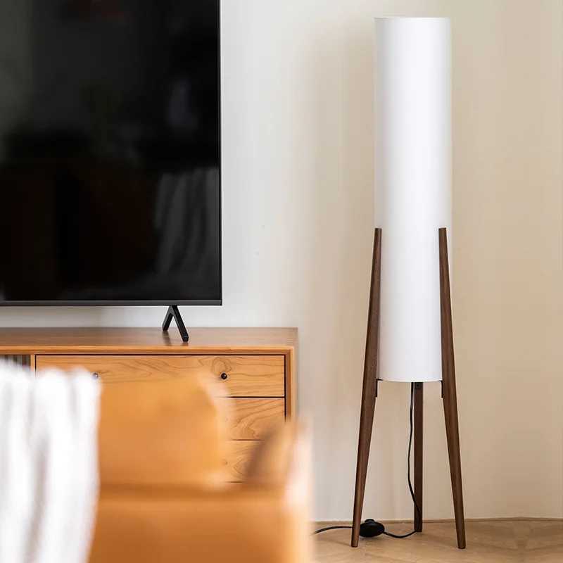 Japanese Wabi Sabi Style Wooden Floor Lamp for Living Room Bedroom Sofa Medieval Designer Zen Atmosphere Light Artistic Lights W250607