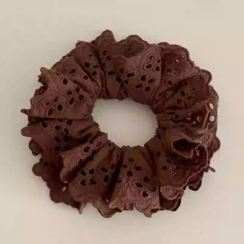 Double Layer Lace Bloom Scrunchie Adjustable Non Slip Hair Coil for Women