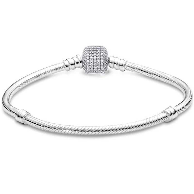 TOGORY Silver Plated Cute Crystal Owl Heart Snake Chain Charm Bracelet For Women Men Brand Bracelets DIY Jewelry Gift Making W250606