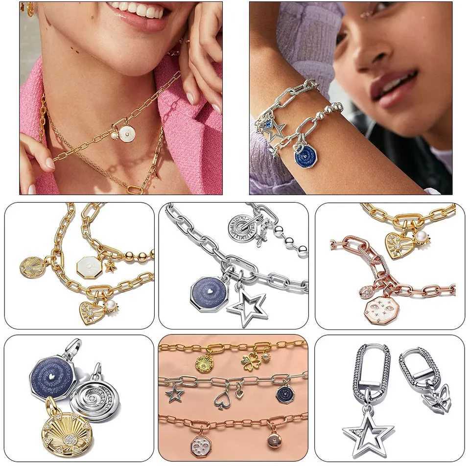 Sparkling Star Mini Dangle Charm Fit Brand Me Bracelet 925 Sterling Silver Me Series Green Heart Mini Charm Girl Party Jewelry XJ250607