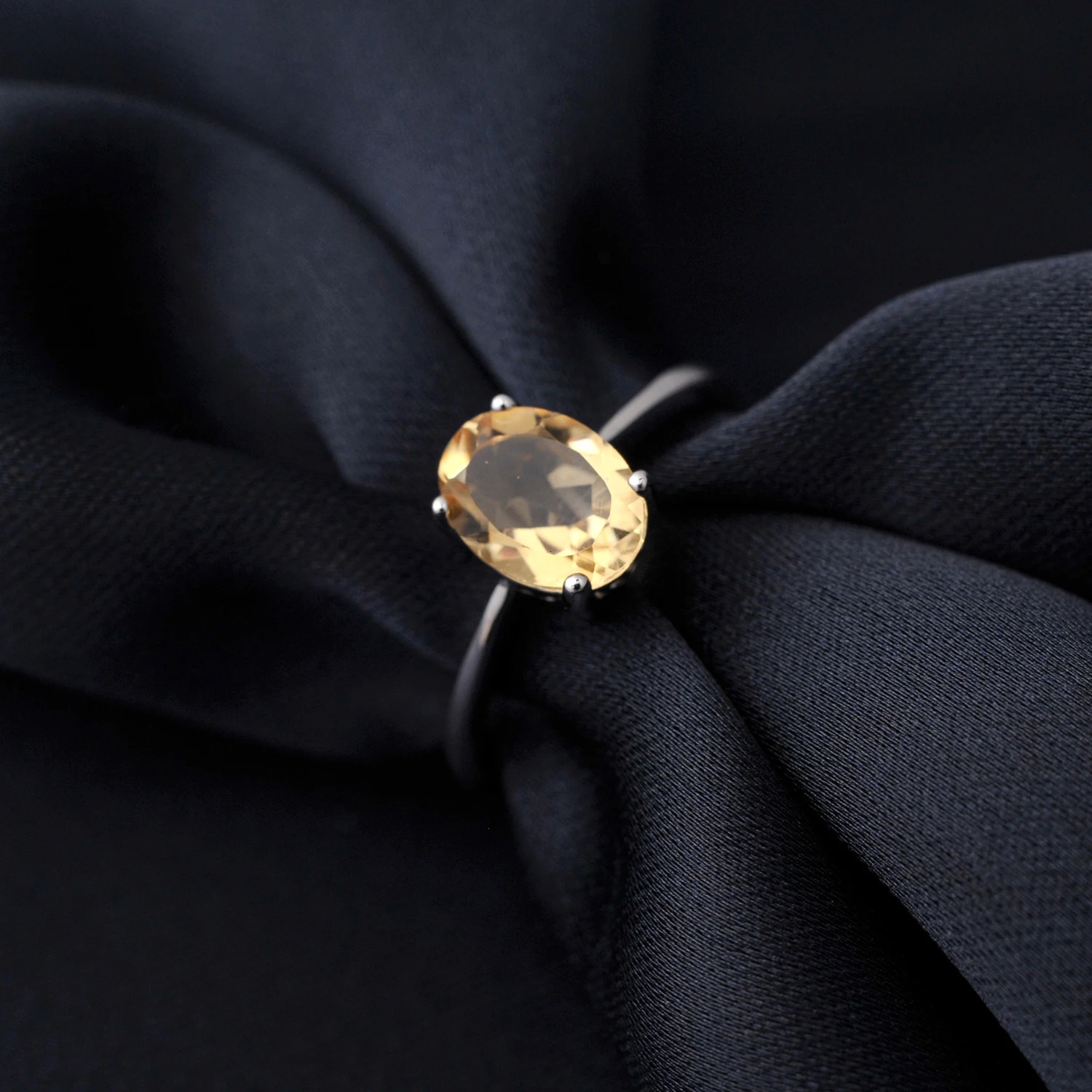 Potiy Natural 1.45ct Garnet Citrine Amethyst Peridot Sky Blue Topaz Birthstone Solitaire Ring 925 Sterling Silver Women Daily 250604