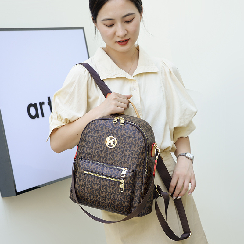 Designer bag free shipping 2025 new fashion light luxury high-end texture printed fashion backpack for women