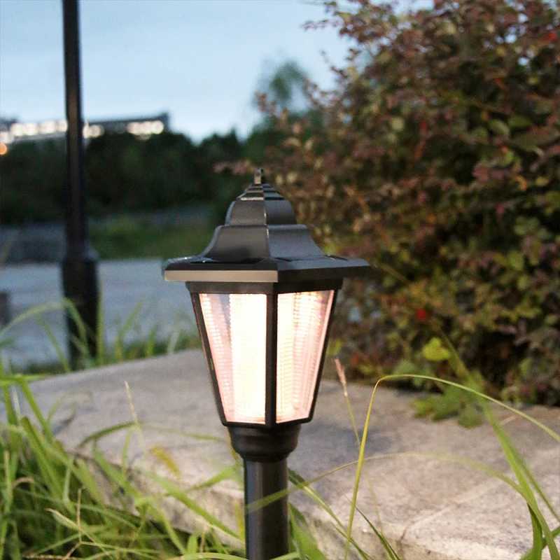 Retro Solar Lights Outdoor Hexagonal LED Wall Lamp IP65 Waterproof Lawn Lights Landscape Lighting for Courtyard Garden DecorXJ250606