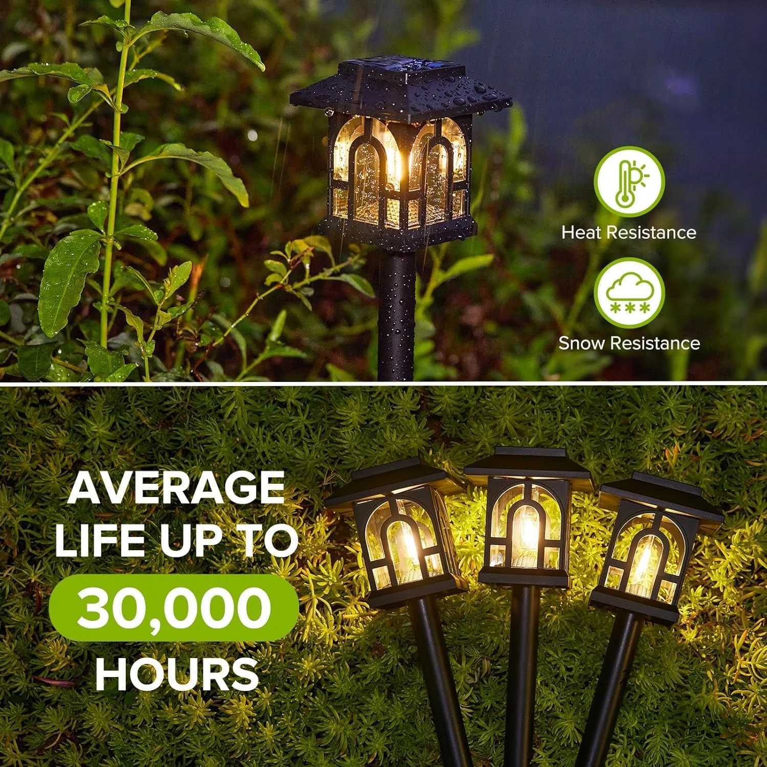 6/10 Pack Solar Pathway Lights Outdoor Solar Landscape Path Yard Lights Auto On/Off for Outside Yard Lawn Patio Walkway W250607