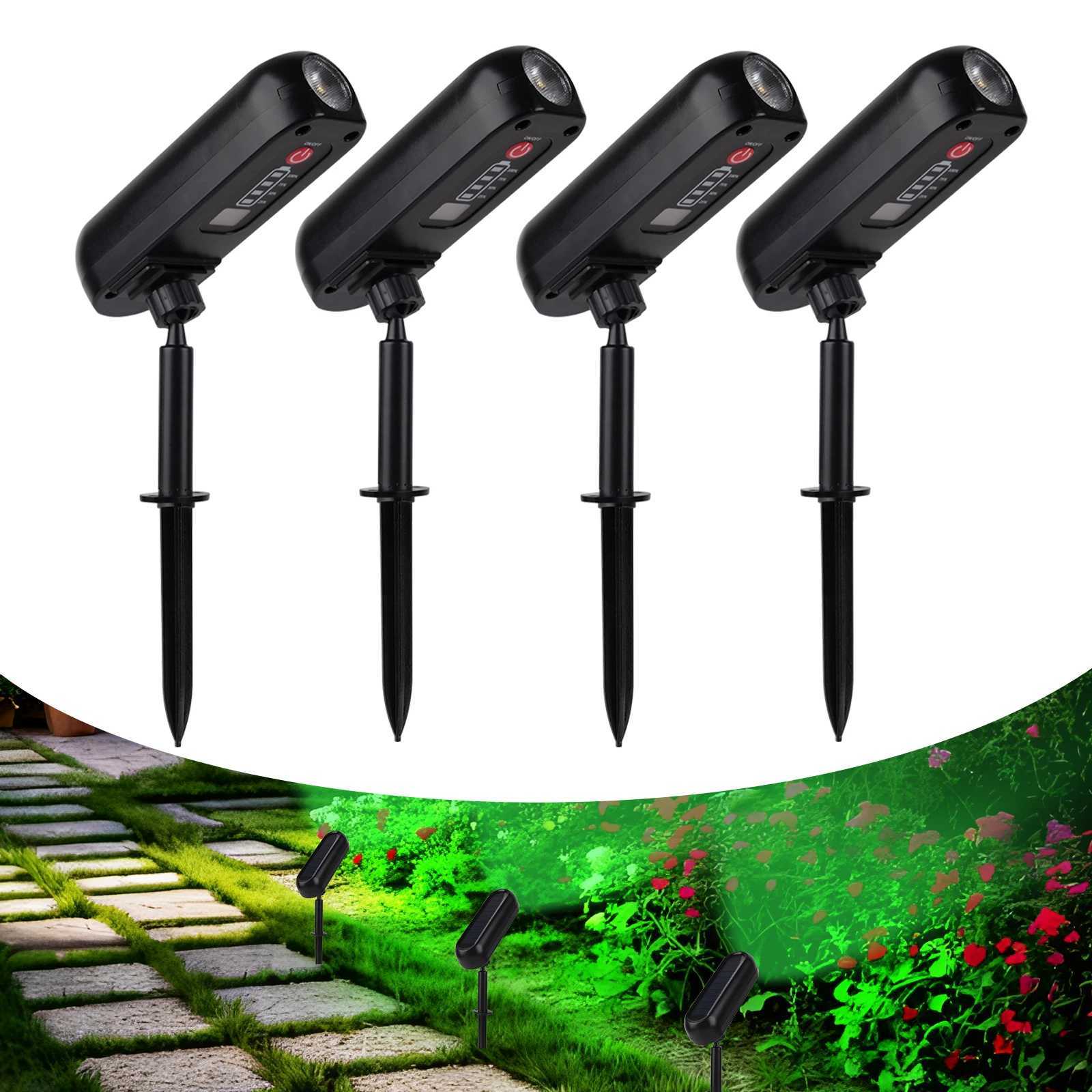 4PCS Solar LED Light Outdoor Solar Wall Light IP65 Green Garden Light Solar Spotlights Solar Uplights for Trees Pathway Yard W250607