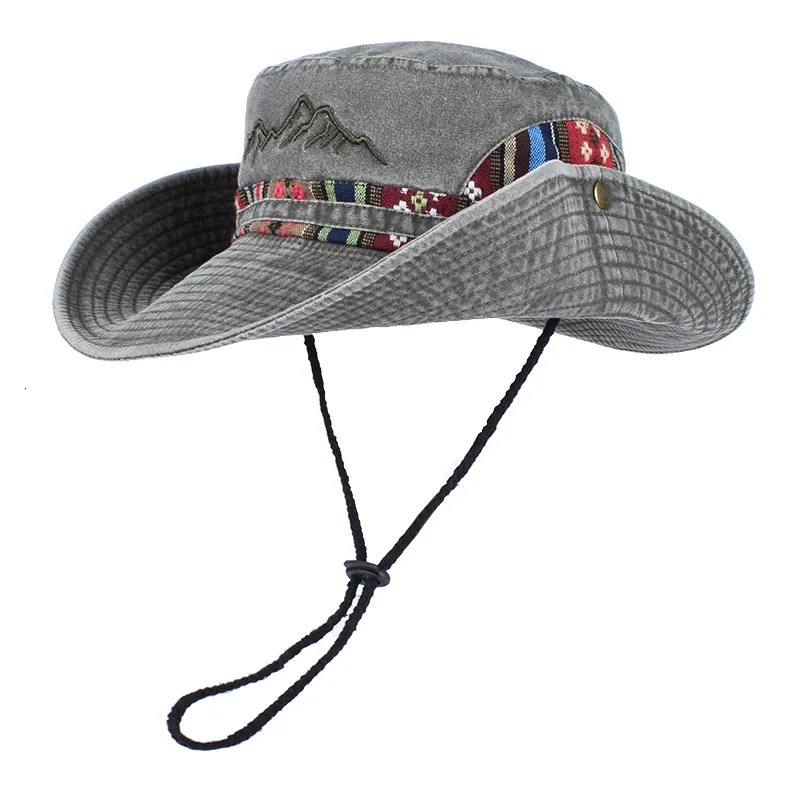 Summer Panama Bucket Hat Men Women 2025 Embroidered Bob Cap Outdoor Wide Brim Beach Sun Hat Vintage Fisherman Hats Visor Cap 250605