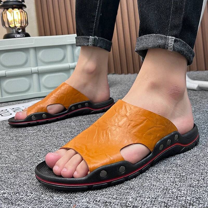 Ddmyoutdoor MAEDEF Men S Slides Slippers Summer Outside Sandals Breathable Classics Beach Slipper Flip Flop Anti Slip Casual Mens Shoes Outdoor Shoes
