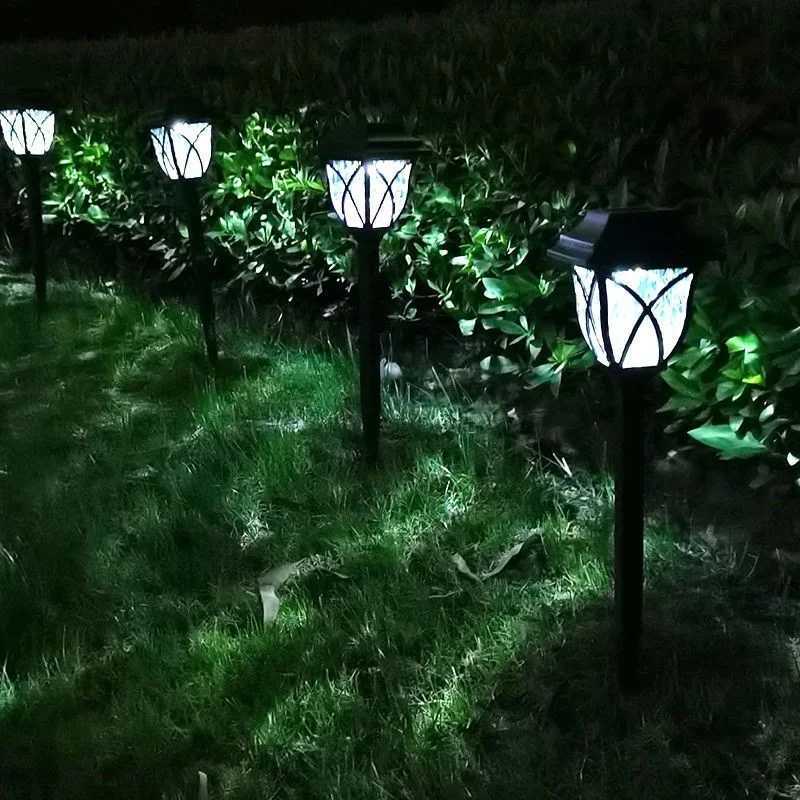 2Pcs LED Solar Lawn Lights Outdoor Waterproof Powered Lamp Garden Decoration Light for Walkway Path Villa Yard Solar Lamps XJ250606