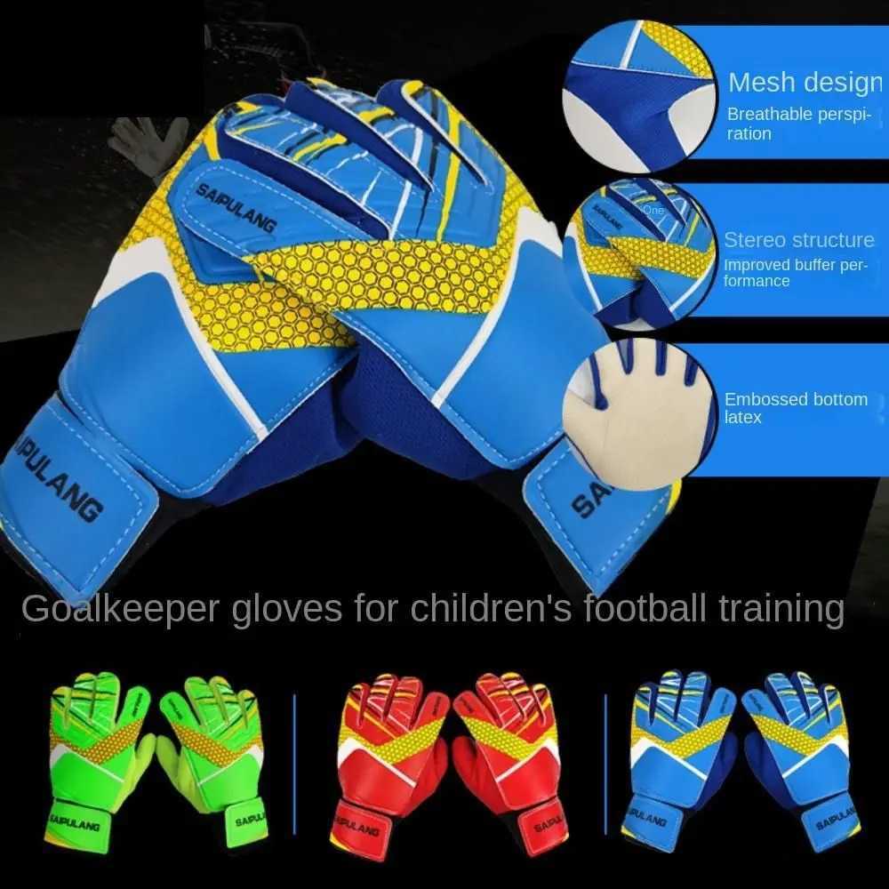 1 Pair Latex Soccer Goalie Gloves Protective Fingers Wear-Resistant Game Goalkeeper Gloves Cushioning AdjustableXJ250606