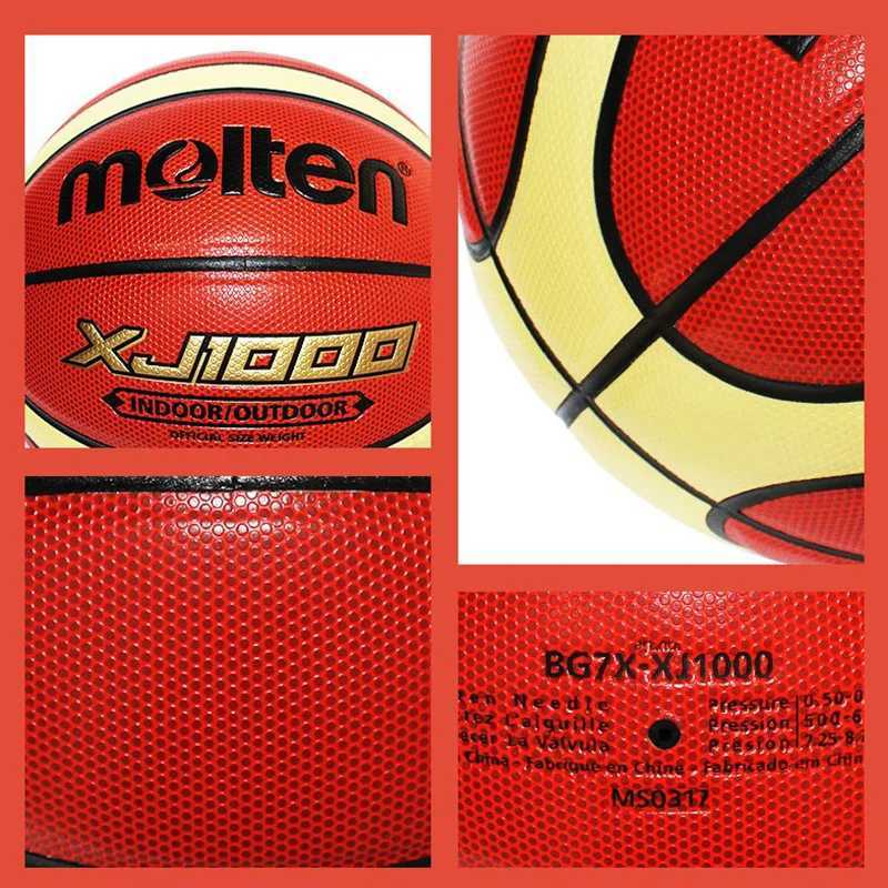 Molten Basketball Ball XJ1000 Official Size 7/6/5 PU Leather for Outdoor Indoor Match Training Men Women Teenagers Baloncesto XJ250606