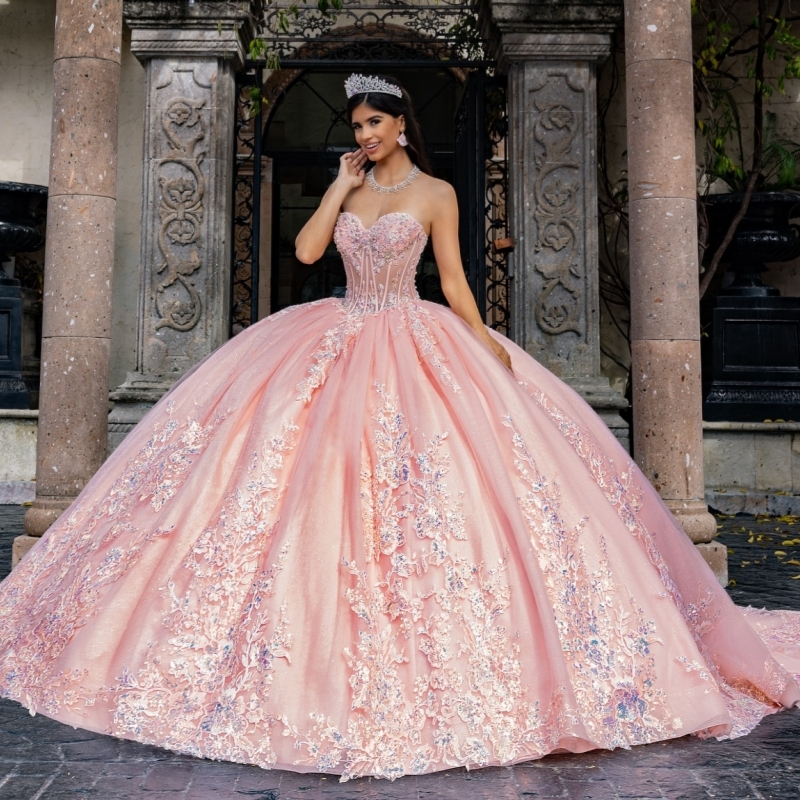 Pink Shiny Off The Shoulder Ball Gown Quinceanera Dresses Appliques Lace Beading Crystal Tull Sweet 16 Dress vestidos 15 Anos