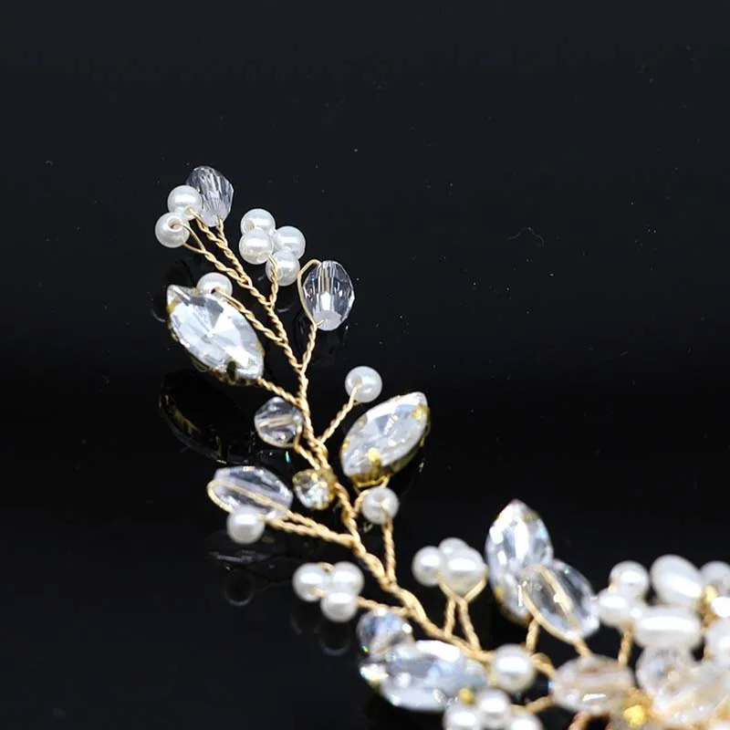 Bridal Hair Accessories Crystal Peals Hair Combs Wedding Hair Clips Accessories Jewelry Handmade Women Hair Ornaments Headpieces 250529