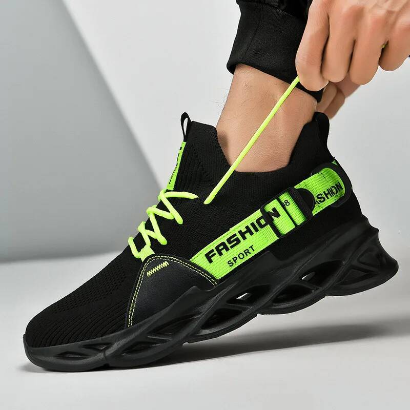 Ddmyoutdoor Hot Sale Mesh Fluorescent Green Running Sneakers For Men Cheap Light S Trainers Fashion Breathable Sport Shoes Male Outdoor Shoes