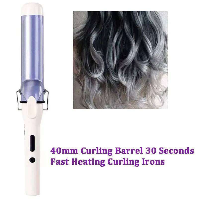 40Mm Barrel 30 Seconds Fast Heating Curling Irons Korean Style Large Wave Curler Negative Ion Ceramic Glaze Hair Care