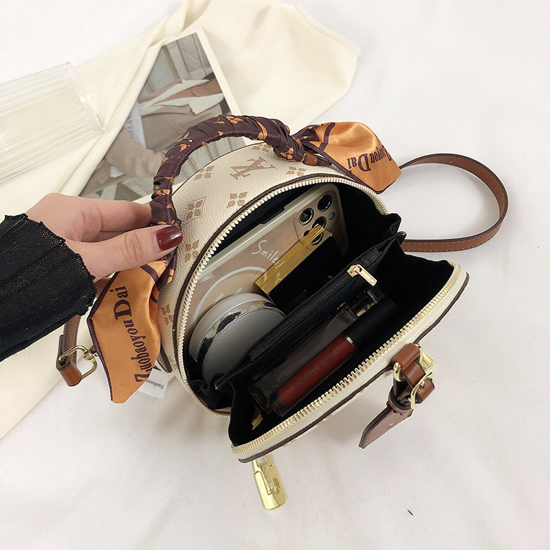 Designer bag free shipping 2025 new fashion luxury high-end texture printed silk scarf hand-held shoulder crossbody bag for women