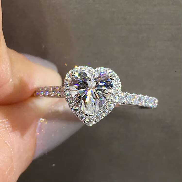 Trendy Jewelry 2023 Women 9K 10K 14K 18k Gold Heart Ring Fine Jewelry Rings