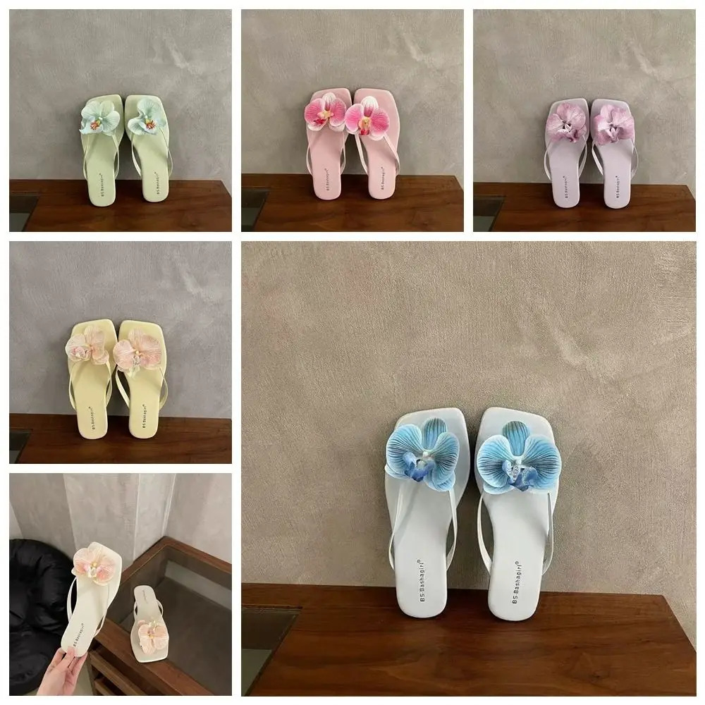 Fashion Sweet Butterfly Orchid Slipper Summer Elegant Flower Flip Flops Out Wear Vacation Womens Sandals Beach 250605