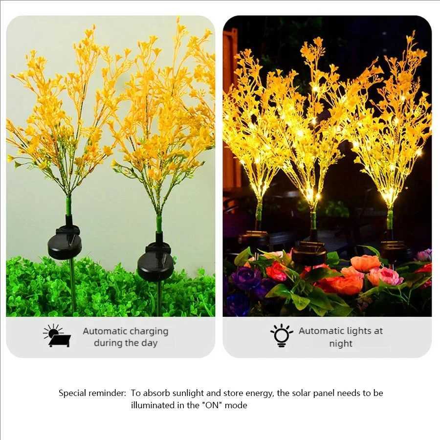 LED Solar Rapeseed Flower Outdoor Cross border Garden Light Solar Lawn Plug-in LightXJ250606