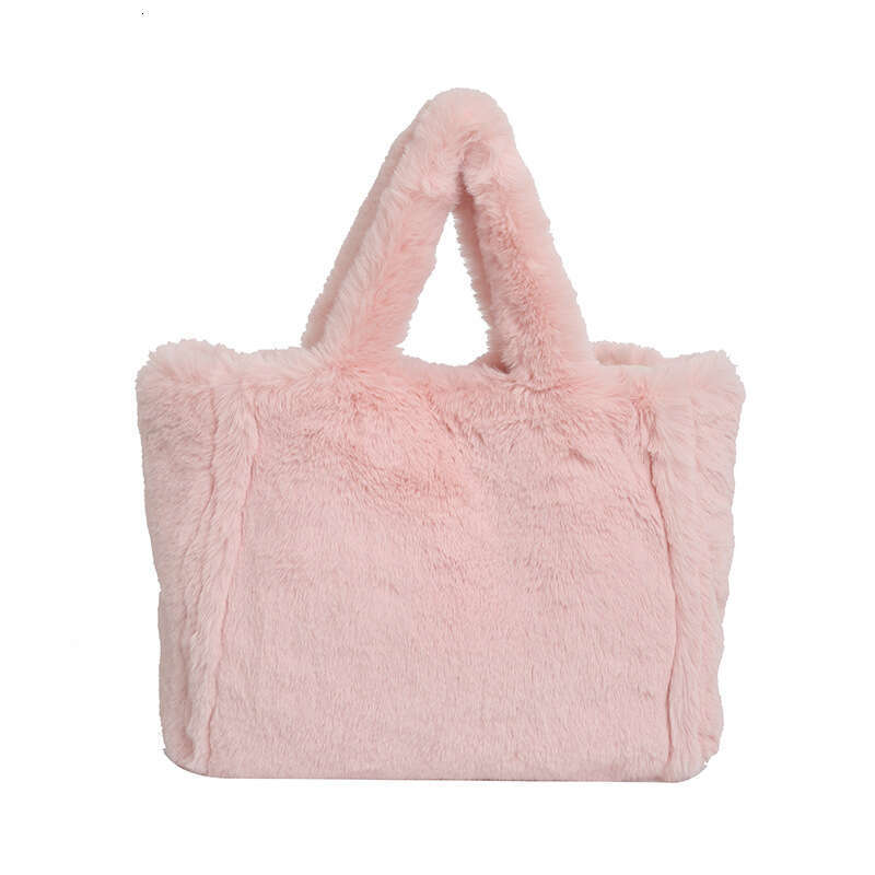 Large Capacity Winter New Plush Fashion Trend Simple Furry Handbag Casual Versatile Textured Tote Bag