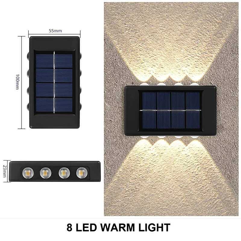Solar Wall Lamp Outdoor Waterproof Solar Powered Light UP and Down Illuminate Home Garden Yard Decoration Outside Sunlights XJ250606