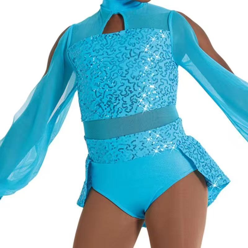 Sequins Dance Jazz Clothing Training Clothing Children Girls Modern Dancewear Wholesale Retail Customised