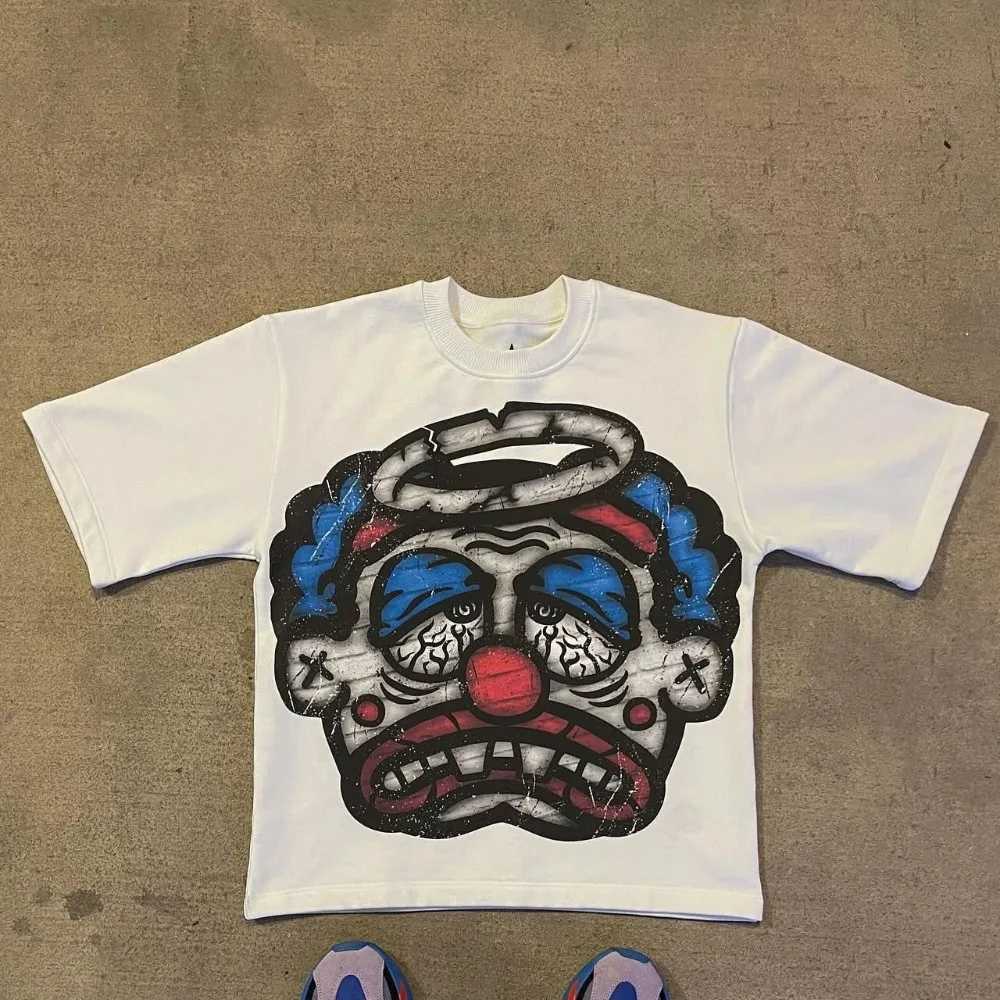 2000s T-shirt Oversized Cartoon Anime Avatar Graphic Print Y2k Streetwear Hip Hop Vintage Short Sleeve Couple Tees Tops W250607