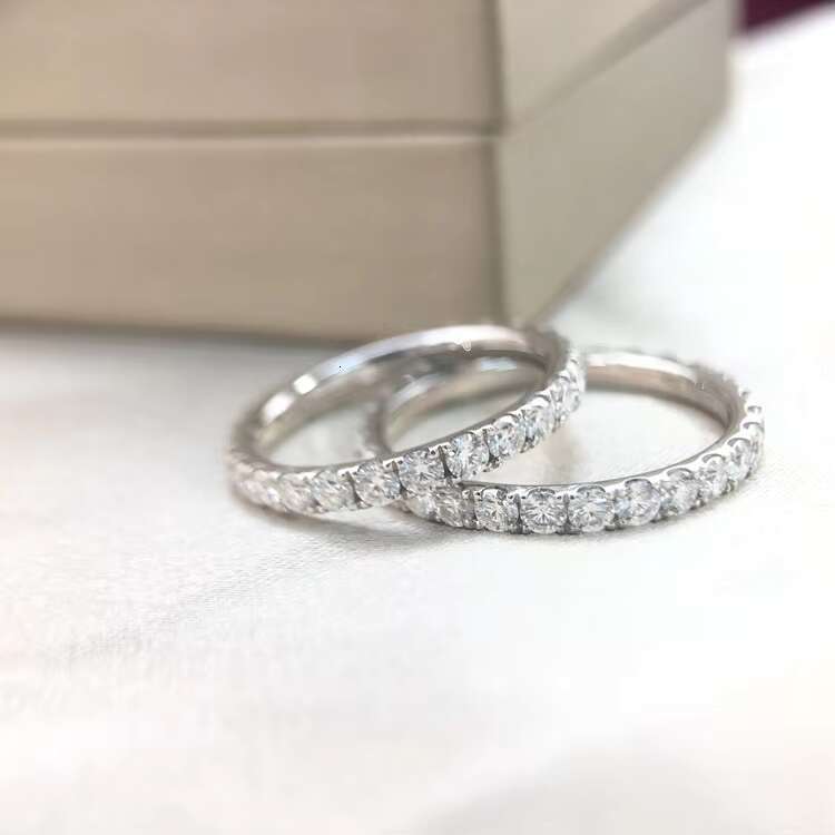 Roomy Moissanite Diamond Jewelry 10K 14K 18K White Gold Engagement Wedding Couple Rings