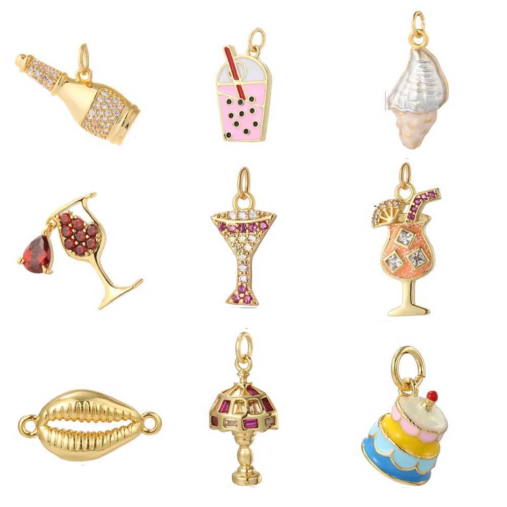 Cake cream Charms for Jewelry Making Supplies DIY Earrings Necklace Bracelet Jewelry Making Accessories Gold Color Copper XJ250607