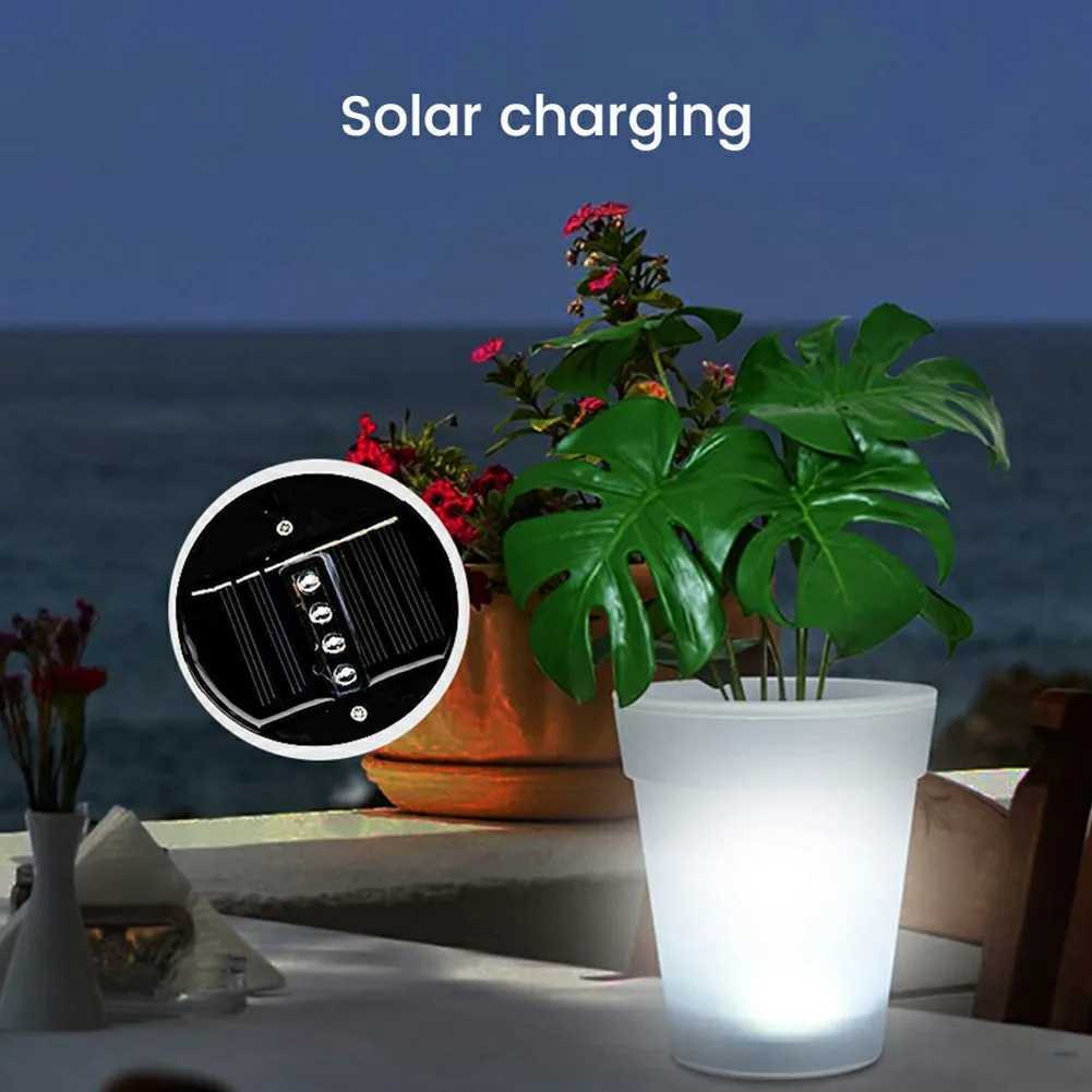 F2 Outdoor Solar Creative Garden Flowerpot Light Night Automatic Lighting Lawn Light 4LED Courtyard Light Waterproof Solar Lamp W250607