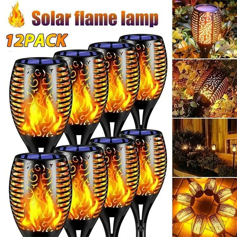 1/2PACK 12LED Solar Flame Torch Light Flickering Light Waterproof Garden Decoration Outdoor Lawn Path Yard Patio Floor Lamp XJ250606