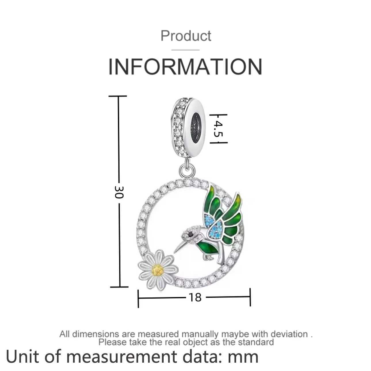 New 925 Sterling Silver plated Spring Butterfly Hummingbird Beads Charms Fit Original Bracelet Women DIY Jewelry Accessories XJ250607