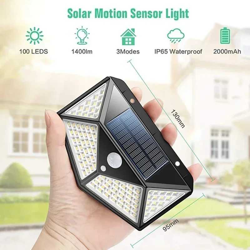 New Upgrade Solar Street Light 12/8/6/4/2/1Pcs Outdoor Solar Wall Lamp PIR Motion Sensor Powered Sunlight for Garden Courtyard XJ250606