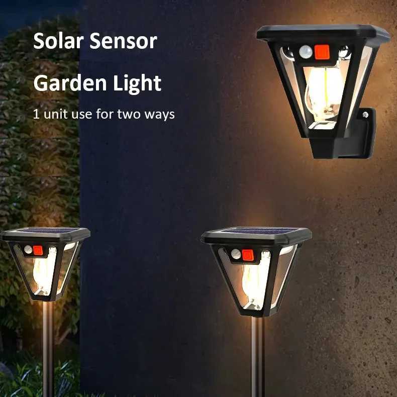 1-4Pcs LED Solar Light Motion Sensor Wall Lamp Outdoor Waterproof Lighting Dual Purpose Lawn Lamp Wall Sconce for Garden Porch XJ250606