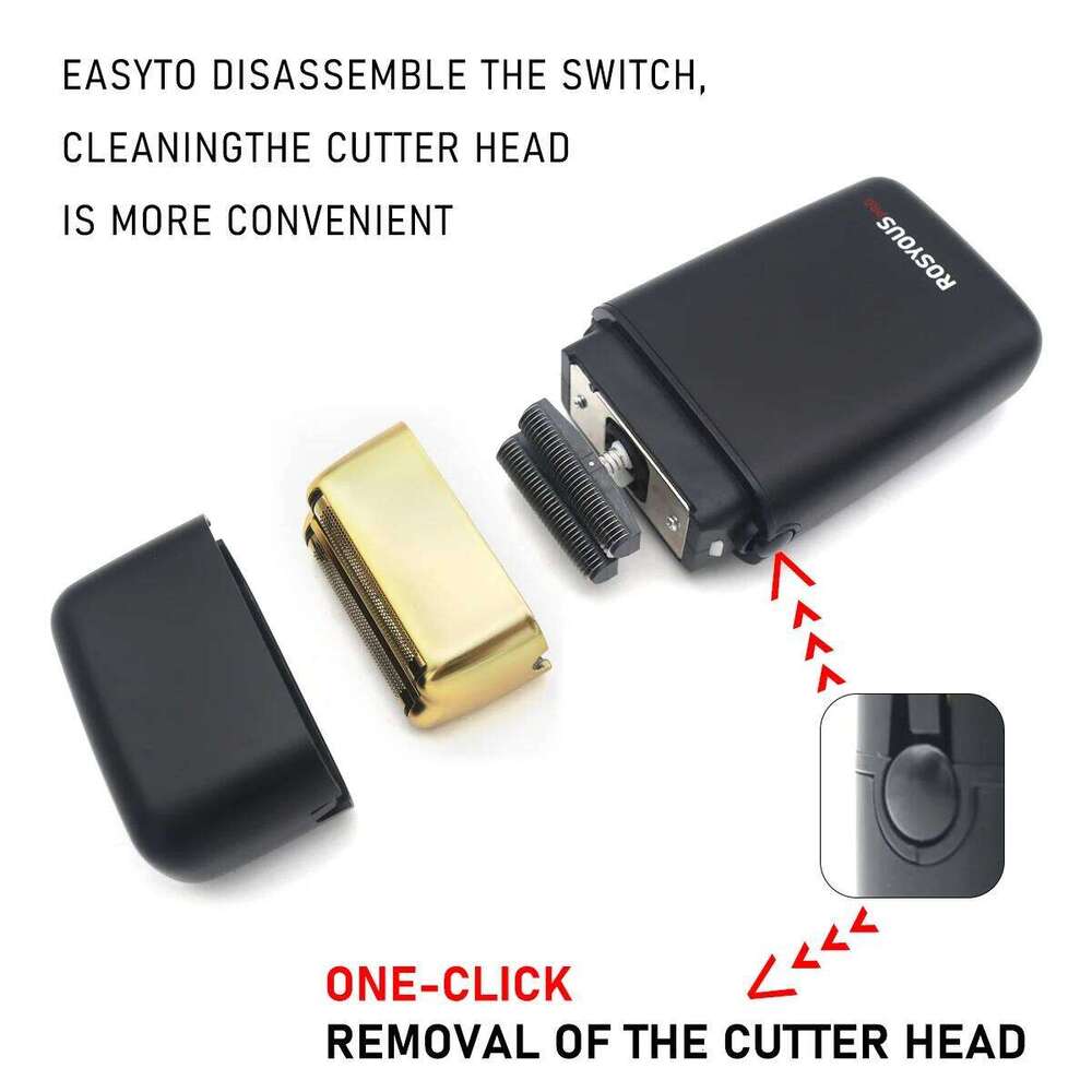 10000Rpm ROSYOUS Rs-620 Men's Shaving Hine Double Foil Cordless USB Interface Oil Head Electric Shaver Professional Trimmer