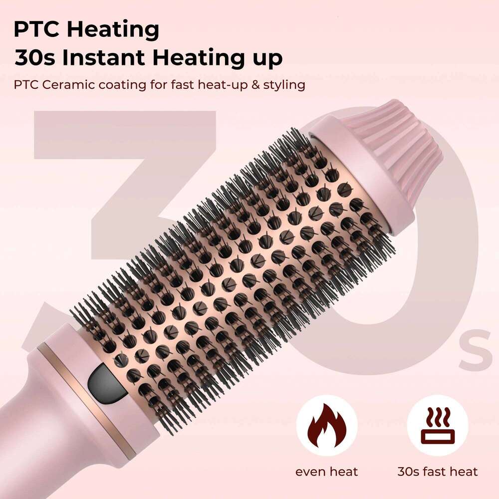 Curling Iron PTC Heated Thermal Ceramic Curler Hot Create Loose & Volume Curls Heating Hair Styling Brush