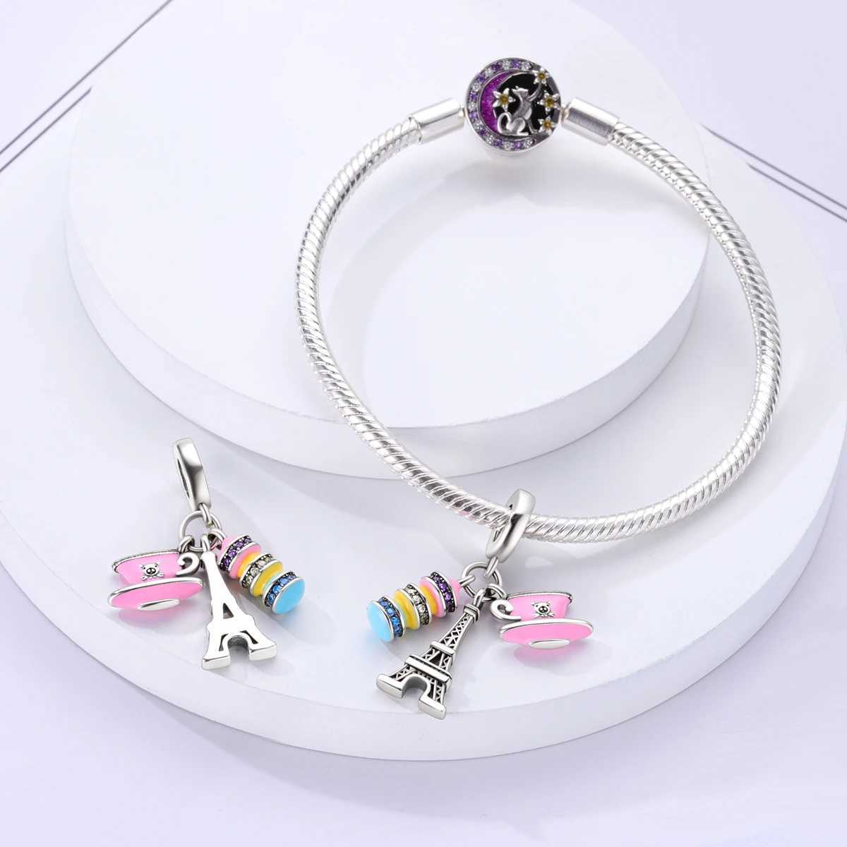 Charm 925 Silver Travel Airplane Earth Beads Pendant Fit Original Bracelet DIY Fine Jewelry Charms XJ250607
